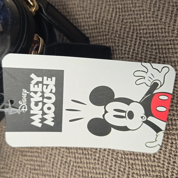 Disney Mickey Mouse Clear 7" x 5" Zip and Snap Purse with Adjustable Strap - Picture 3 of 9